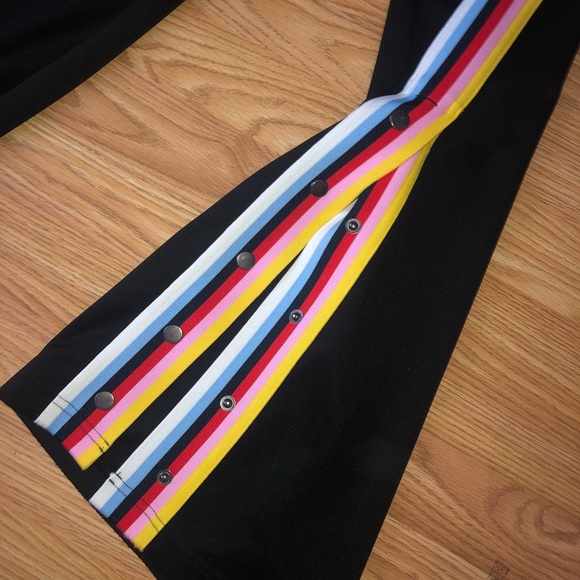 Express rainbow strip snap track pants. Size XS. - Picture 2 of 4